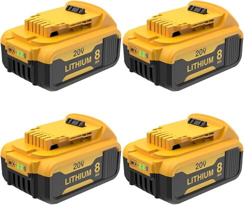 XAMP 8000mAh Lithium-ion Battery Replacement for 20V Max, DCB204 DCB206 DCB203 DCB200 DCB201 DCB181 DCB180 Compitable with 20V Tools (2 Pack) in Kuwait