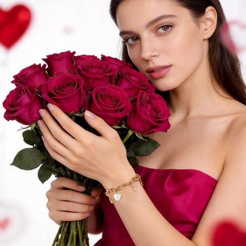 الذهب سحر ربط سوار للنساء في سن المراهقة الفتيات مطلية بالذهب سلسلة سوار مع لطيف استرخى تشيكوسلوفاكيا الحب القلب قفل مفتاح نجمة البرسيم الصليب قلادة سوار قابل للتعديل حزب العصرية Y2K المجوهرات هدية للفتيات in Kuwait