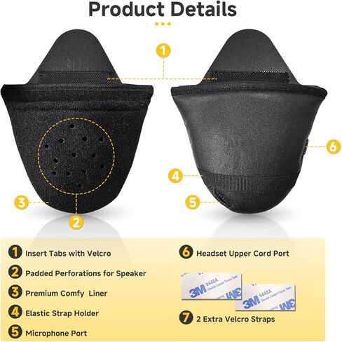 Moman HEB Half Helmet Speaker Pockets, Ear Pads for Motorcycle Helmet Headset Motorbike Headphone Helmet with Narrow or Wide Straps Blocks Wind Noise & Cold in Saudi Arabia