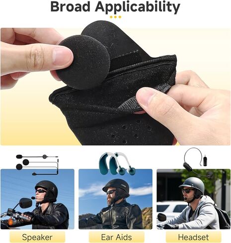 Moman HEB Half Helmet Speaker Pockets, Ear Pads for Motorcycle Helmet Headset Motorbike Headphone Helmet with Narrow or Wide Straps Blocks Wind Noise & Cold in Saudi Arabia