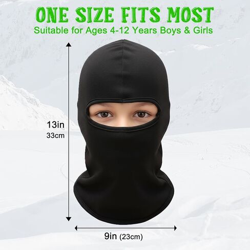 Kids Balaclava Ski Mask, Winter Windproof Fleece Full Face Mask for Boys Girls, Neck Warmers Ear Muffs Hats for Cold Weather in Saudi Arabia