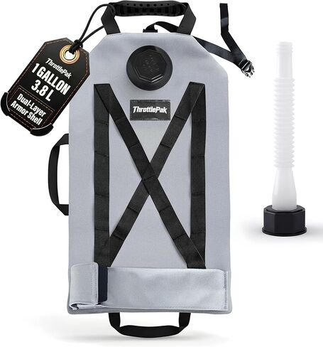 2 Gallon Collapsible Liquid Bladder for Motorcycles - Armadillo Bag with Reinforced Stitching X Straps - Emergency Fluid Pouch for Adventure - Motorcycle Spare Automotive Fluids Can in Saudi Arabia