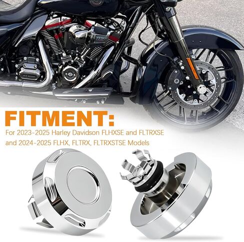 أغطية صواميل المحور الأمامي من الكروم، أغطية صواميل المحور لموديلات 2024-2025 Harley Davidson Touring Street Glide Road Glide CVO FLTRX FLHX، عبوتان in Kuwait