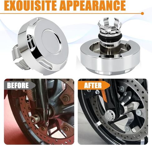 أغطية صواميل المحور الأمامي من الكروم، أغطية صواميل المحور لموديلات 2024-2025 Harley Davidson Touring Street Glide Road Glide CVO FLTRX FLHX، عبوتان in Kuwait
