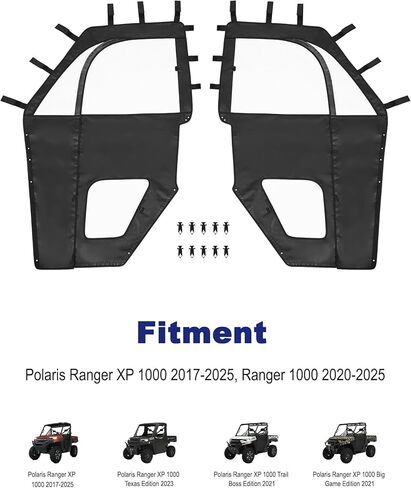 UTV Cab Enclosure Compatible with Polaris Ranger 1000 2020-2025, Ranger XP 1000 2017-2025, Waterproof PVC Doors & Insulated UTV Cab Window Set w/YKK Zipper, Easy Install & Remove, Durable in Saudi Arabia