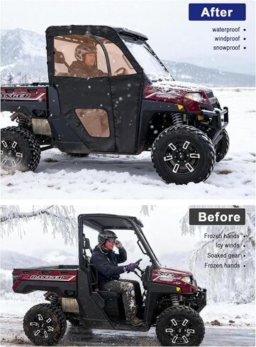 UTV Cab Enclosure Compatible with Polaris Ranger 1000 2020-2025, Ranger XP 1000 2017-2025, Waterproof PVC Doors & Insulated UTV Cab Window Set w/YKK Zipper, Easy Install & Remove, Durable in Saudi Arabia