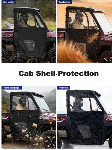 UTV Cab Enclosure Compatible with Polaris Ranger 1000 2020-2025, Ranger XP 1000 2017-2025, Waterproof PVC Doors & Insulated UTV Cab Window Set w/YKK Zipper, Easy Install & Remove, Durable in Saudi Arabia