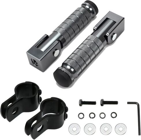 XINGWU M8 Motorcycle Foot Pegs 90 Degree Foldable Footpegs CNC Anti-Skid Footrest Universal for Yamaha Honda Suzuki Aprilia Electric Car Motorbike Mini Bike Dirt Pit Bike Passenger Pedal (Black) in Saudi Arabia