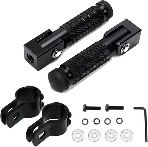 XINGWU M8 Motorcycle Foot Pegs 90 Degree Foldable Footpegs CNC Anti-Skid Footrest Universal for Yamaha Honda Suzuki Aprilia Electric Car Motorbike Mini Bike Dirt Pit Bike Passenger Pedal (Black) in Saudi Arabia