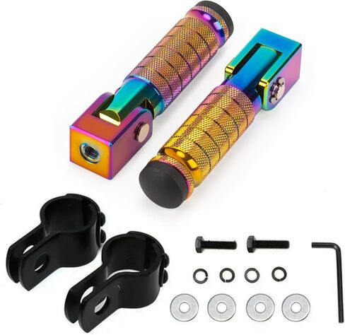 XINGWU M8 Motorcycle Foot Pegs 90 Degree Foldable Footpegs CNC Anti-Skid Footrest Universal for Yamaha Honda Suzuki Aprilia Electric Car Motorbike Mini Bike Dirt Pit Bike Passenger Pedal (Black) in Saudi Arabia