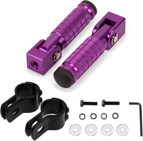 XINGWU M8 Motorcycle Foot Pegs 90 Degree Foldable Footpegs CNC Anti-Skid Footrest Universal for Yamaha Honda Suzuki Aprilia Electric Car Motorbike Mini Bike Dirt Pit Bike Passenger Pedal (Black) in Saudi Arabia
