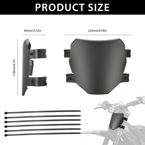 لوحة أرقام للدراجة الإلكترونية - لوحة دراجة كهربائية عالمية للانحدار لـ Q20، S1/S2/Y1/RX، X1S/X/X2، LBX، Sting MX3/MX4/MX5، XXX، Mantis، Dragster، Pro SS/SR/S، Soleil 01، RTR - أسود in Kuwait