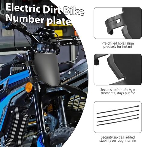 لوحة أرقام للدراجة الإلكترونية - لوحة دراجة كهربائية عالمية للانحدار لـ Q20، S1/S2/Y1/RX، X1S/X/X2، LBX، Sting MX3/MX4/MX5، XXX، Mantis، Dragster، Pro SS/SR/S، Soleil 01، RTR - أسود in Kuwait