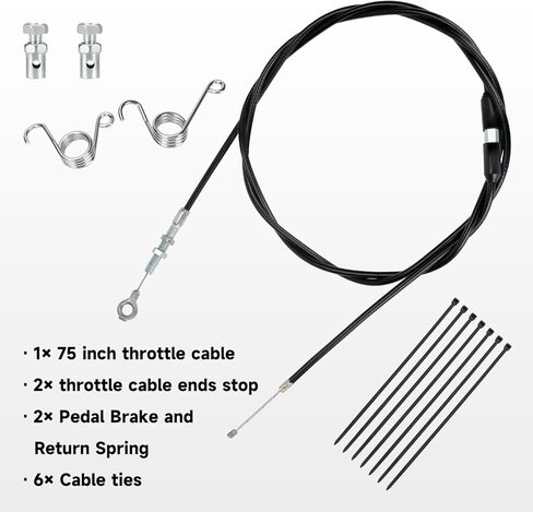 HIAORS 75 inch Go Kart Throttle Cable Kit Compatible with Predator 212cc 196cc VM22 VM24 GX160 GX200 6.5hp 5.5hp Engine Manco ASW American Sportworks Kandi Go Cart with Pedal Return Springs in Kuwait