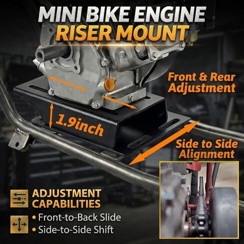 JMCHstore Mini Bike Torque Converter Motor Riser Plate Mount for Predator 212 Engine for Coleman 200cc Mega Moto MMB80 Baja Go Kart 1.9 Inch Lift Direct Bolt-On Swap & Dual Direction Movement in Saudi Arabia