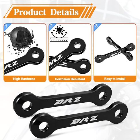 مجموعة وصلات الخفض الخلفية لسوزوكي DRZ400E/DRZ400S 2000-2023، DRZ400SM 2005-2023، KLX400R 2002-2004 ملحقات وصلة تعليق قطرة الدراجة النارية in Kuwait