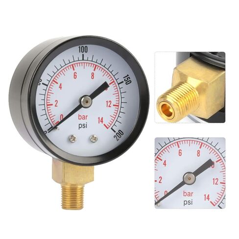 CHICIRIS Pressure, Metal Dial with NPT 1 8 Inch Thread Connection for Water Air Oil, Dual Scale PSI Bar 0 200psi 0 14bar in Saudi Arabia