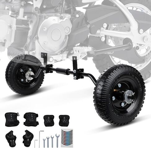 عجلات تدريب الدراجة الترابية 50cc ارتفاع قابل للتعديل عالمي لـ CRF50 MX125 MX350 MX400 PW50 XR50 Kayo KMB60 Z50 TTR50 SYX 50cc دراجة نارية صغيرة مع وسادات للركبة والكوع للأطفال وواقي المعصم in Kuwait