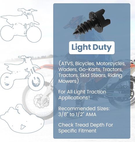3/8" 250 Pack (#8)- Winter Ice & Snow Tire Heavy Duty Studs Spikes for Motorcycles, Racing Dirt Bikes, ATVs and Snowmobiles Tracks in Saudi Arabia