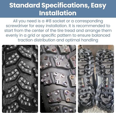 3/8" 250 Pack (#8)- Winter Ice & Snow Tire Heavy Duty Studs Spikes for Motorcycles, Racing Dirt Bikes, ATVs and Snowmobiles Tracks in Saudi Arabia