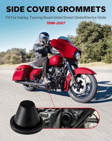 حلقات غطاء جانبي مطاطي من AMAZICHA متوافقة مع Harley 1996-2007 Street Glide Electra Glide Touring Road Glide Road King 6 قطع in Saudi Arabia