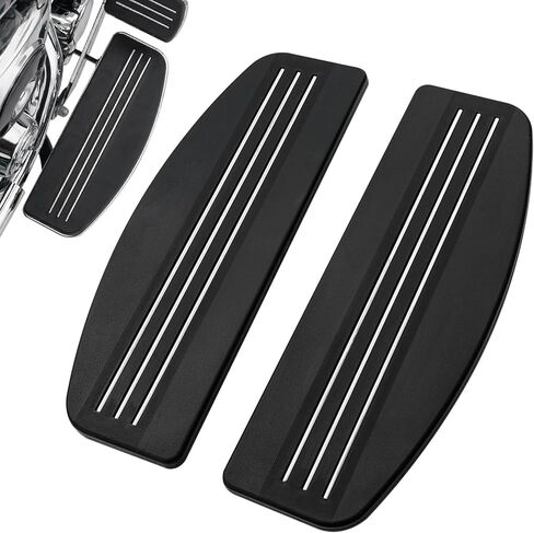 PBYMT Rider Footboard المطاط إدراج لوحة القدم الأمامية لوحة القدم مسند القدم وسادة متوافقة مع Harley Touring Softail Road King Electra Glide 1986-لاحقًا تبسيط أسود in Kuwait