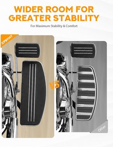PBYMT Rider Footboard المطاط إدراج لوحة القدم الأمامية لوحة القدم مسند القدم وسادة متوافقة مع Harley Touring Softail Road King Electra Glide 1986-لاحقًا تبسيط أسود in Kuwait
