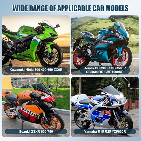 Nifeida مرآة الرؤية الخلفية للدراجة النارية مقاس كبير معدلة بزاوية 360 درجة دوارة لجناح الرياح مع Kawasaki Ninja 300 400 650 ZX6R Honda CBR300R CBR500R CBR600RR CBR1000RR in Saudi Arabia