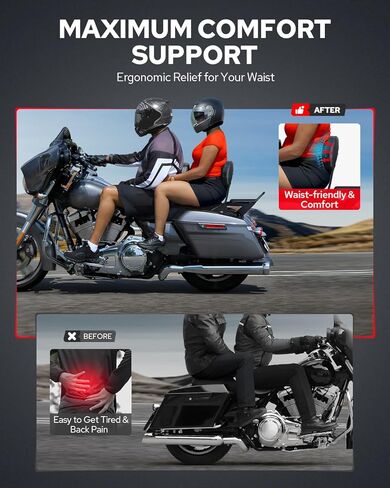 Benlari Passenger Backrest Sissy Bar, Detachable Quick Release Rear Backrest Sissy Bar Fit for Harley Davidson Road Glide Street Glide Road King Electra Glide 2009-2024, Black (Black) in Saudi Arabia