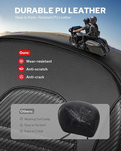 Benlari Passenger Backrest Sissy Bar, Detachable Quick Release Rear Backrest Sissy Bar Fit for Harley Davidson Road Glide Street Glide Road King Electra Glide 2009-2024, Black (Black) in Saudi Arabia