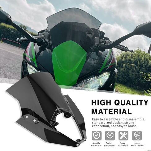 Lirun Windscreen Protector Wind Deflector Windshield Plastic Fairing Black for Kawasaki ER6F Ninja 650 EX-6 2020 2021 2022 2023 in Saudi Arabia