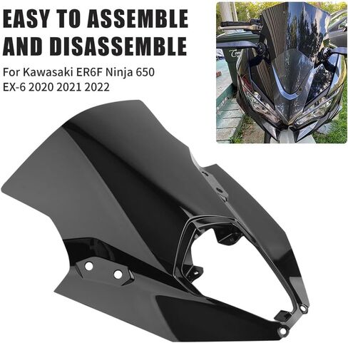 Lirun Windscreen Protector Wind Deflector Windshield Plastic Fairing Black for Kawasaki ER6F Ninja 650 EX-6 2020 2021 2022 2023 in Saudi Arabia