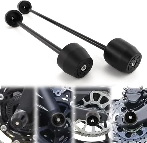 Xitomer متوافق مع Z650 Ninja 650 2017-2024، Z650RS 2021-2025 مزلقات المحور الخلفي الأمامي، واقي إطار عجلة الشوكة الأمامي والخلفي للدراجة النارية in Kuwait