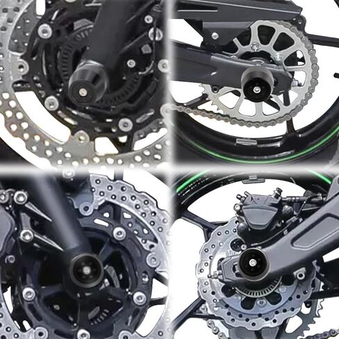 Xitomer متوافق مع Z650 Ninja 650 2017-2024، Z650RS 2021-2025 مزلقات المحور الخلفي الأمامي، واقي إطار عجلة الشوكة الأمامي والخلفي للدراجة النارية in Kuwait