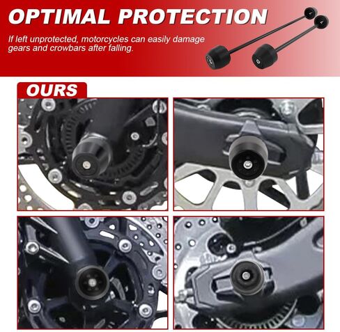 Xitomer متوافق مع Z650 Ninja 650 2017-2024، Z650RS 2021-2025 مزلقات المحور الخلفي الأمامي، واقي إطار عجلة الشوكة الأمامي والخلفي للدراجة النارية in Kuwait
