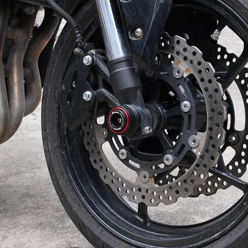 متوافق مع الدراجات النارية S1000RR S1000R S1000XR S 1000RR 1000R 1000XR 2008-2023 2024 2025 2026 محور العجلة الأمامية وسادة حماية من التصادم الخلفي بكرات ذراع التأرجح الخلفية (أحمر) in Kuwait