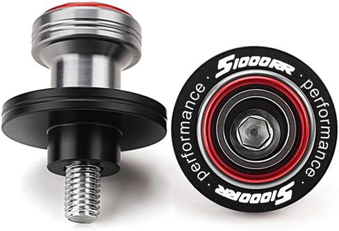 متوافق مع الدراجات النارية S1000RR S1000R S1000XR S 1000RR 1000R 1000XR 2008-2023 2024 2025 2026 محور العجلة الأمامية وسادة حماية من التصادم الخلفي بكرات ذراع التأرجح الخلفية (أحمر) in Kuwait