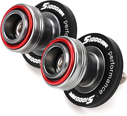 متوافق مع الدراجات النارية S1000RR S1000R S1000XR S 1000RR 1000R 1000XR 2008-2023 2024 2025 2026 محور العجلة الأمامية وسادة حماية من التصادم الخلفي بكرات ذراع التأرجح الخلفية (أحمر) in Kuwait