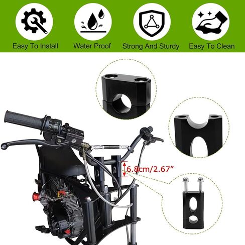 رافعات المقود 7/8 بوصة - رافعات تثبيت المقود 7/8 بوصة 22 مم لكولمان Bt200x Ct200 SSR125 Razor MX350 MX650 Dirt Pit Bike 50cc 70cc 90cc 110cc XR/CRF Motocycle Dirt Pit Bike Mini Bike، أسود in Kuwait