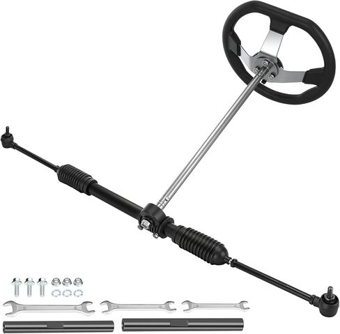 كولمان KT196 مجموعة عجلة القيادة Go Kart مجموعة تروس التوجيه متوافقة مع CK196 196cc Kandi 110cc تعمل بالغاز 4 عجلات رباعية DIY Go Cart Parts المغزل المفصل الكرة المشتركة قضيب التعادل قضبان in Saudi Arabia