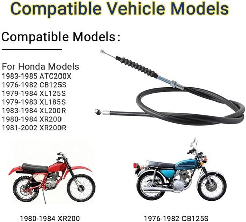 22870-KF9-900 كبل القابض لهوندا ATC200X CB125S XL125S XL185S XL200R XR200R | يستبدل 22870-KT0-670 | 1 حزمة استبدال كابل القابض للدراجات النارية in Kuwait