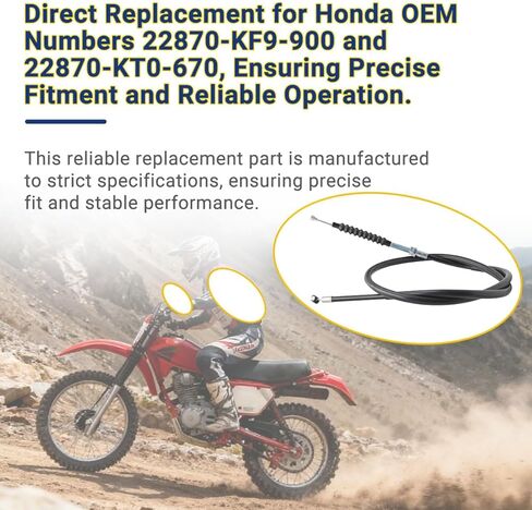 22870-KF9-900 كبل القابض لهوندا ATC200X CB125S XL125S XL185S XL200R XR200R | يستبدل 22870-KT0-670 | 1 حزمة استبدال كابل القابض للدراجات النارية in Kuwait