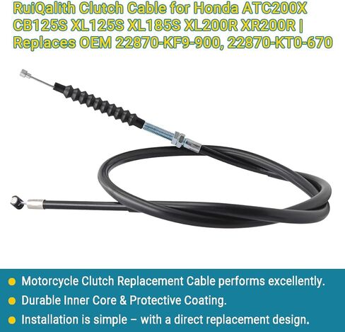 22870-KF9-900 كبل القابض لهوندا ATC200X CB125S XL125S XL185S XL200R XR200R | يستبدل 22870-KT0-670 | 1 حزمة استبدال كابل القابض للدراجات النارية in Kuwait