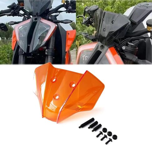 لـ 2025 DUKE390 250 Duke390 Duke250 واقيات الزجاج الأمامي للدراجات النارية وإكسسوارات هدية أمامية لـ 2024-2025 Duke (رمادي داكن) in Kuwait
