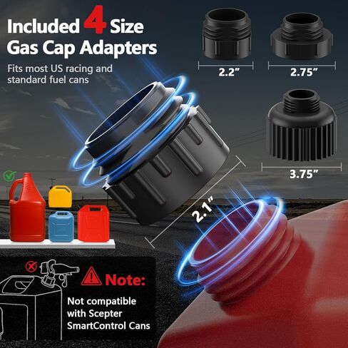 مضخة نقل الوقود الكهربائية الأوتوماتيكية من VEECAP مع إيقاف تلقائي، خرطوم 3.8GPM و51 بوصة و4 محولات حجم يمكن ضخ الغاز مع حماية من التسرب للبنزين والديزل والكيروسين والهدايا للرجال Dad Him - الجيل الثاني باللون الأسود in Kuwait