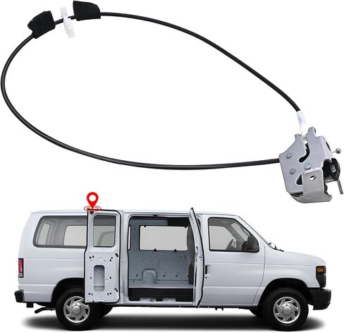 Front Left Driver Side Door Latch Lock Assembly - F4TZ-15219A65-A Replacement for 1992-1997 Ford F150 F250 F350 & 1992-1996 Bronco | Power Door Latch Actuator Motor Cable Rod Kit (LH Side) in Kuwait