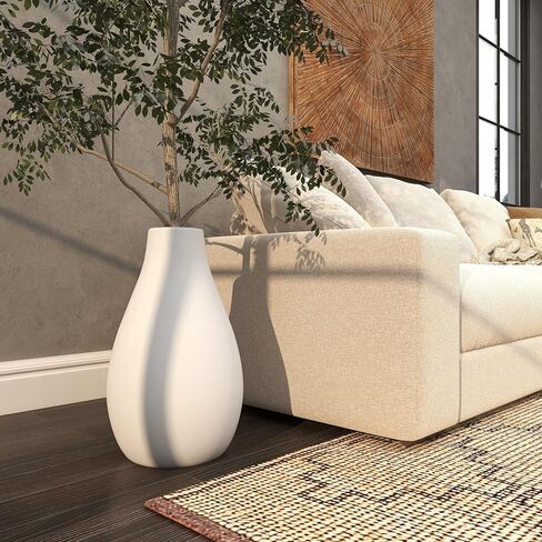 Deco 79 Ceramic Matte Vase, 12" x 12" x 20", Black in Kuwait