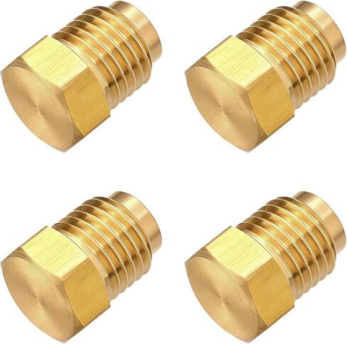 4PC 785-450D Brass Brake Line Plug and Cap Kit,Pipe Plug Hex Head 3/16 Inch Tube Brake Line Plugs and Caps,3/8-24 Inverted Flare Male,Corrosion-Resistant Brass Brake Fitting Leak-Free Replacement in Saudi Arabia