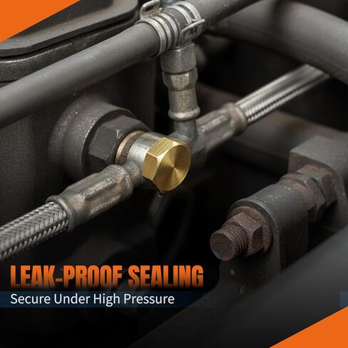 4PC 785-450D Brass Brake Line Plug and Cap Kit,Pipe Plug Hex Head 3/16 Inch Tube Brake Line Plugs and Caps,3/8-24 Inverted Flare Male,Corrosion-Resistant Brass Brake Fitting Leak-Free Replacement in Saudi Arabia
