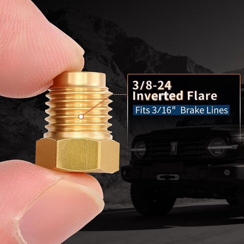4PC 785-450D Brass Brake Line Plug and Cap Kit,Pipe Plug Hex Head 3/16 Inch Tube Brake Line Plugs and Caps,3/8-24 Inverted Flare Male,Corrosion-Resistant Brass Brake Fitting Leak-Free Replacement in Saudi Arabia
